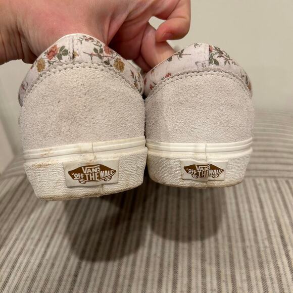White and grey Vans Old Skool floral trainers mens 9.5 /womens 11 - Picture 6 of 8